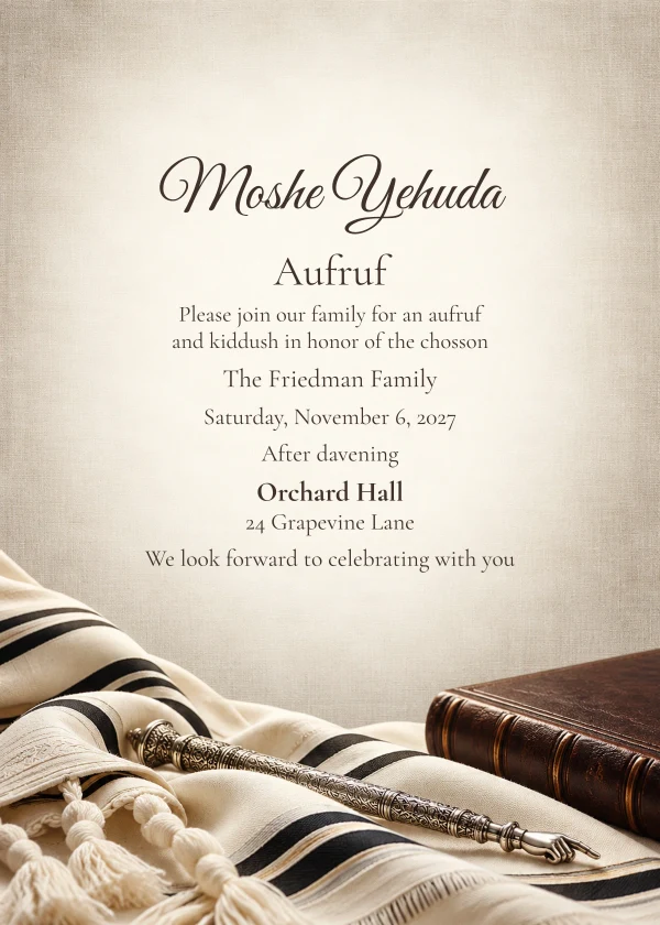 Tallis & Silver · Personal Letter — invitation sample with editable text