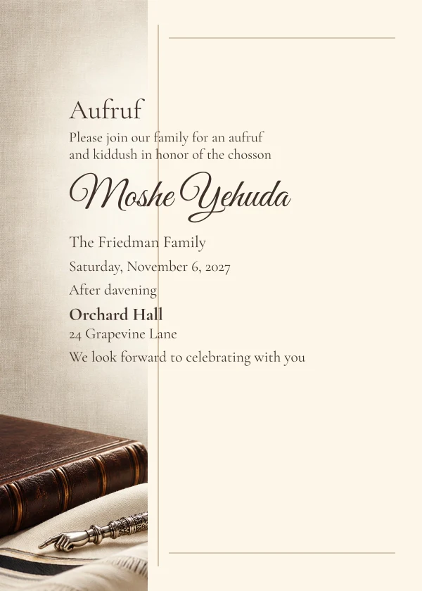 Tallis & Silver · Side Letter — invitation sample with editable text