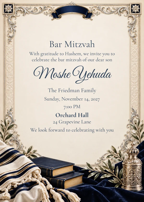 Ivory Brocade — invitation sample with editable text