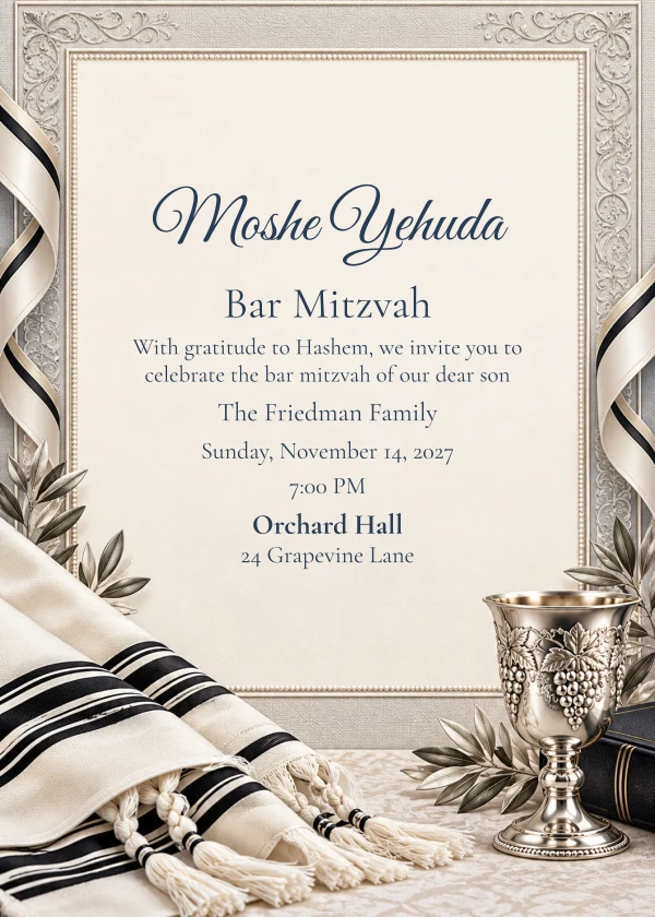 The Tallis Fold — invitation sample with editable text