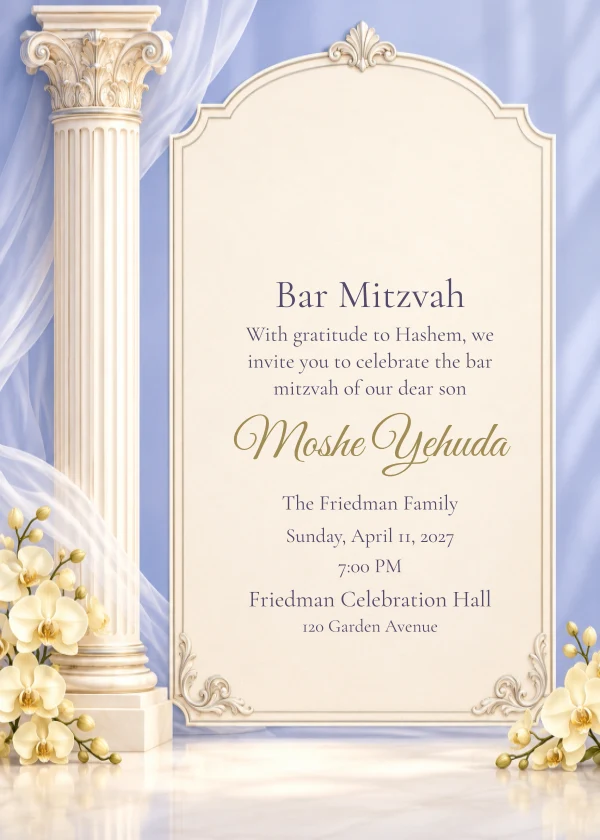 Periwinkle Orchid — invitation sample with editable text