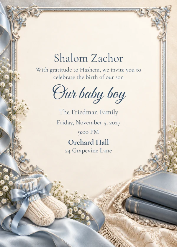 Aqua Keepsake — invitation sample with editable text