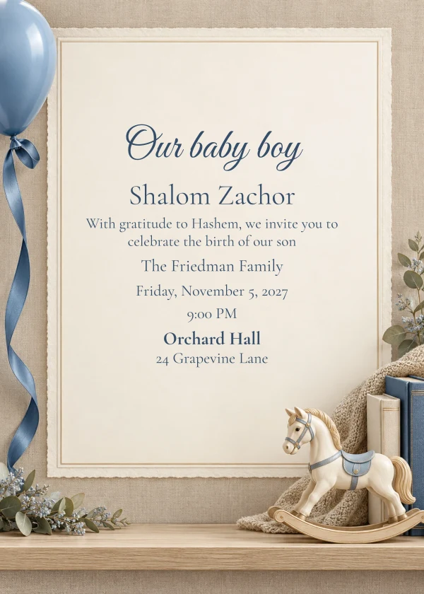 The Ivory Rocker — invitation sample with editable text