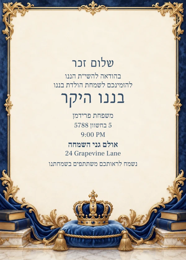 The Royal Nursery — invitation sample with editable text