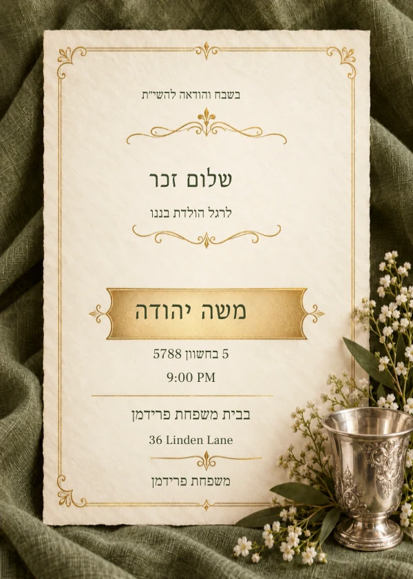 Ivory & Olive — invitation sample with editable text