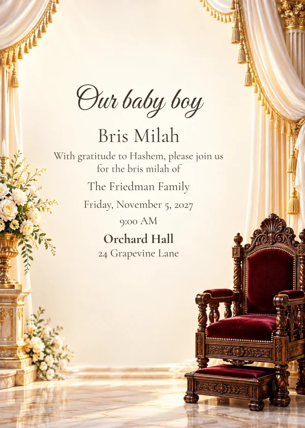 The Ceremonial Chair · Personal Letter — invitation sample with editable text