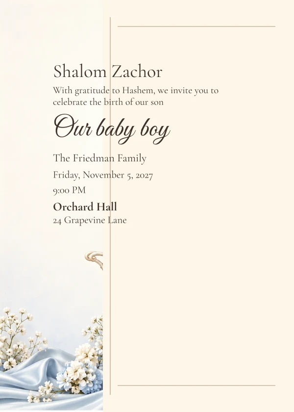 The Blue Carriage · Side Letter — invitation sample with editable text