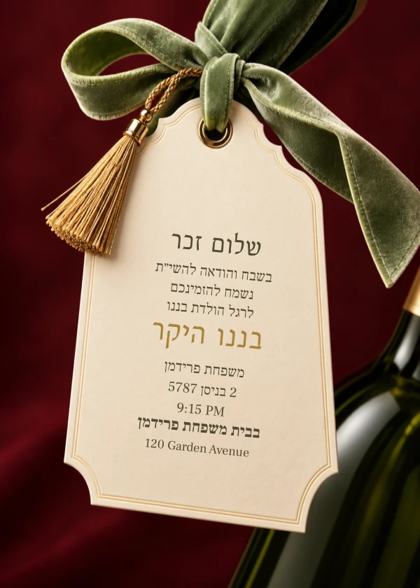 Sage Ribbon Tag — invitation sample with editable text