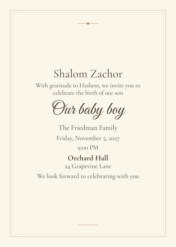 A Joyful First Letter — invitation sample with editable text