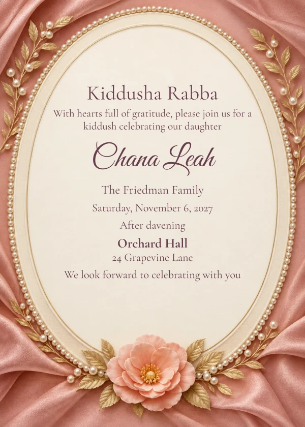 The Silk Cameo — invitation sample with editable text