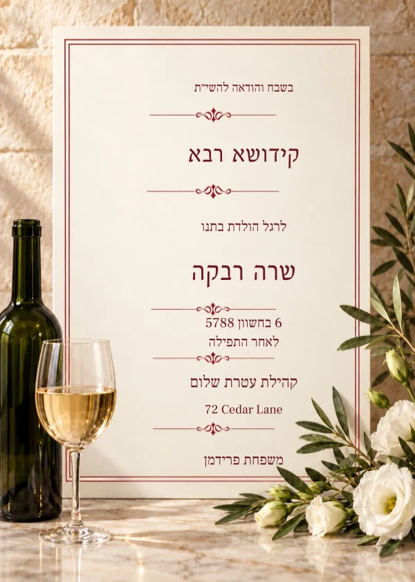 Vineyard Ivory — invitation sample with editable text