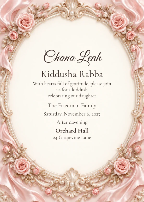Rose Porcelain · Personal Letter — invitation sample with editable text