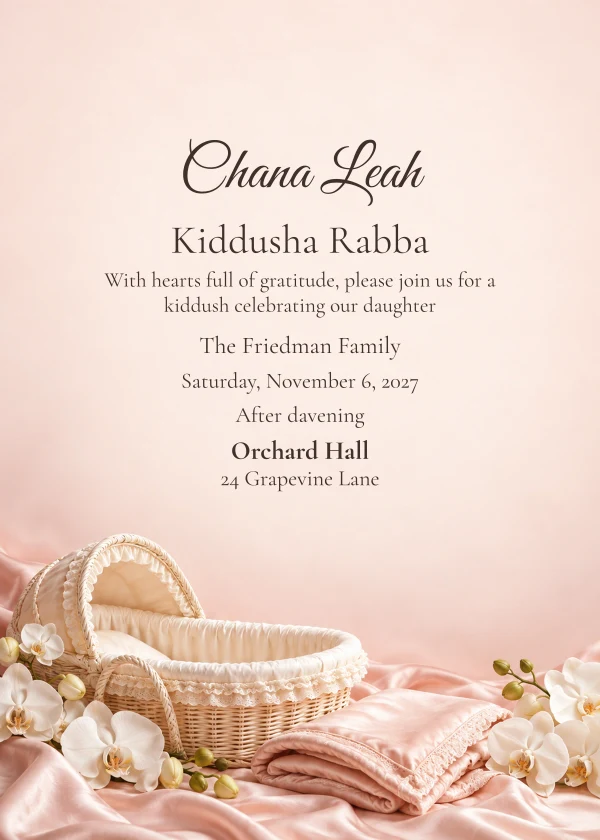 Blush Cradle · Personal Letter — invitation sample with editable text