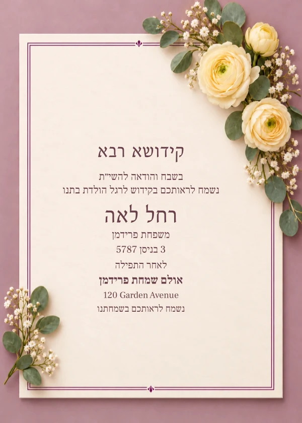 Blush Rose Letter — invitation sample with editable text