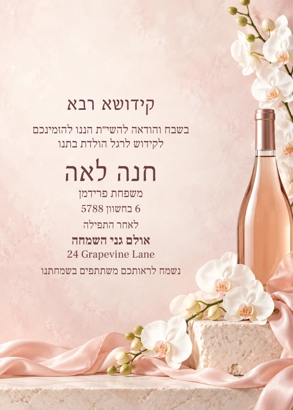 Orchid Rosé — ביישפיל פון אן איינלאדענונג מיט טעקסט וואס מען קען טוישן