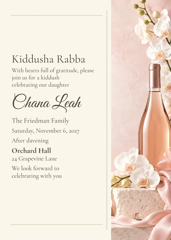 Rosewater Letter — invitation sample with editable text