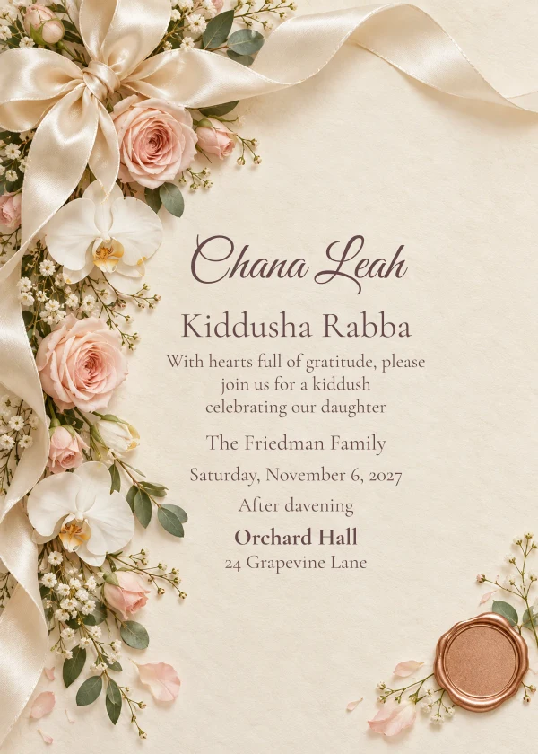 Blush Keepsake — invitation sample with editable text