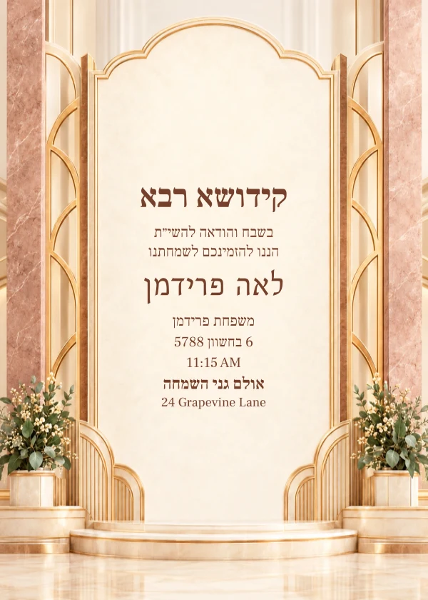 Gilded Columns — invitation sample with editable text