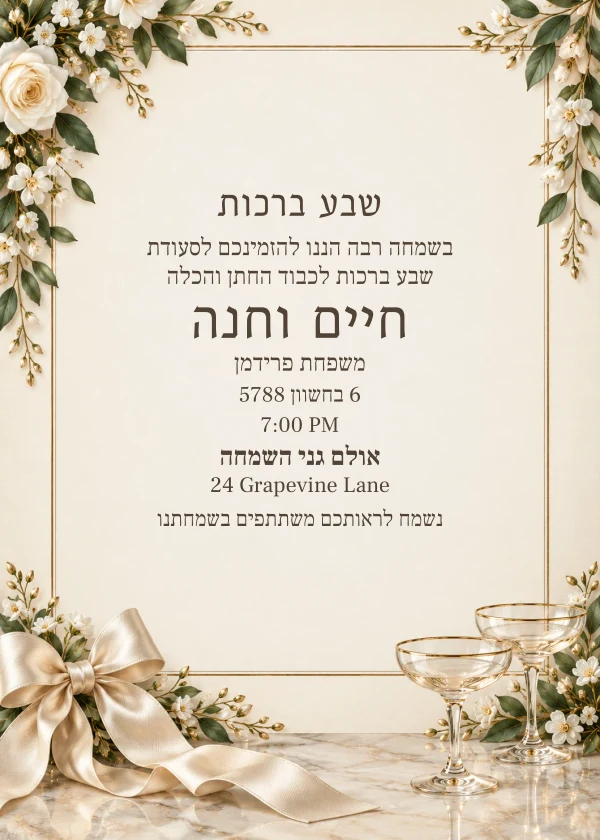 Marble Toast — invitation sample with editable text