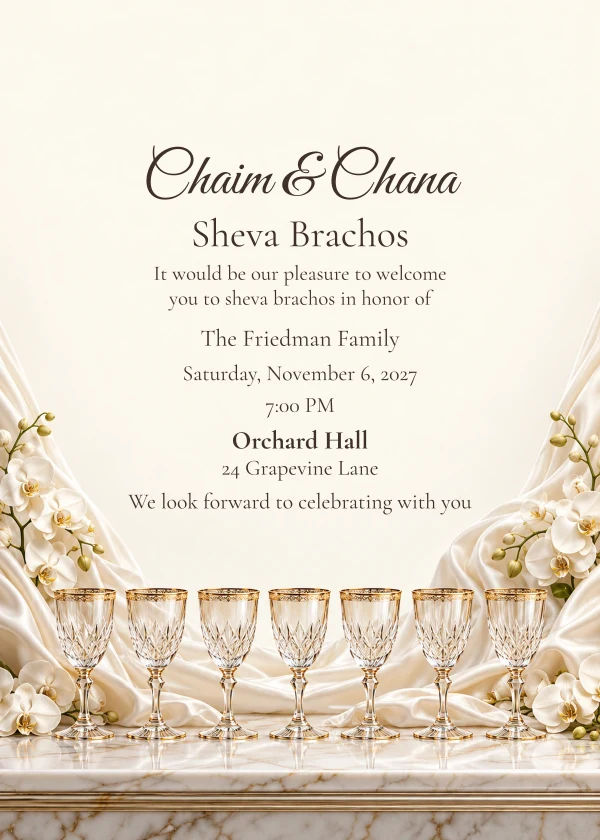 Seven Crystal Cups · Personal Letter — invitation sample with editable text