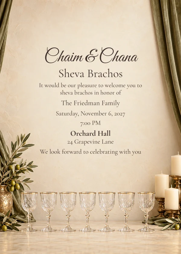 Olive & Crystal · Personal Letter — invitation sample with editable text