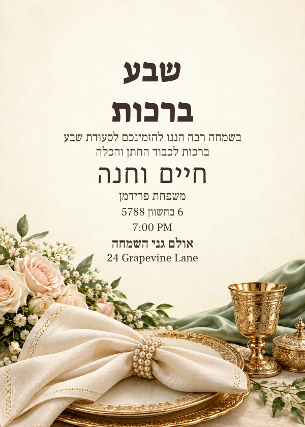 The Rose Banquet · Grand Lettering — invitation sample with editable text