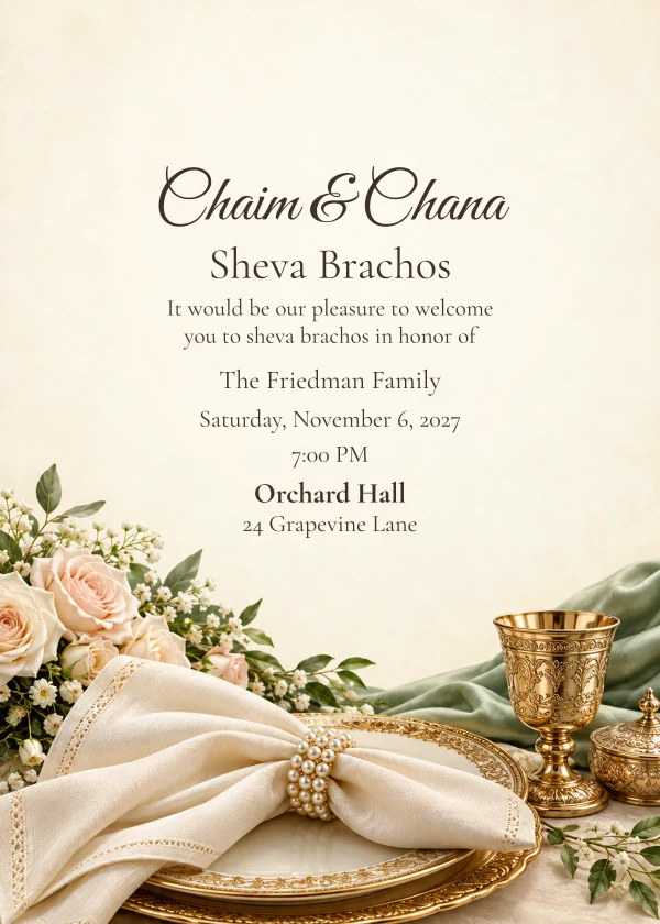 The Rose Banquet · Personal Letter — invitation sample with editable text