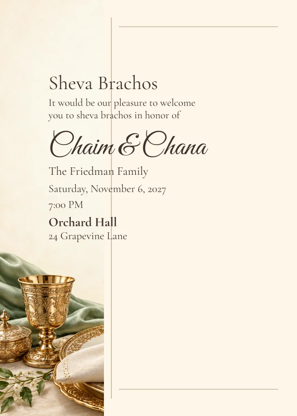 The Rose Banquet · Side Letter — invitation sample with editable text