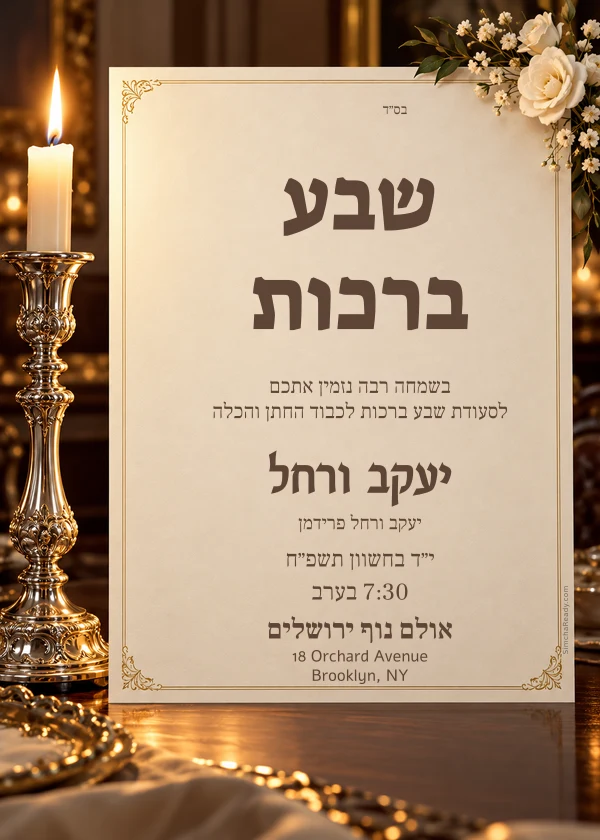 Candlelit Celebration — invitation sample with editable text