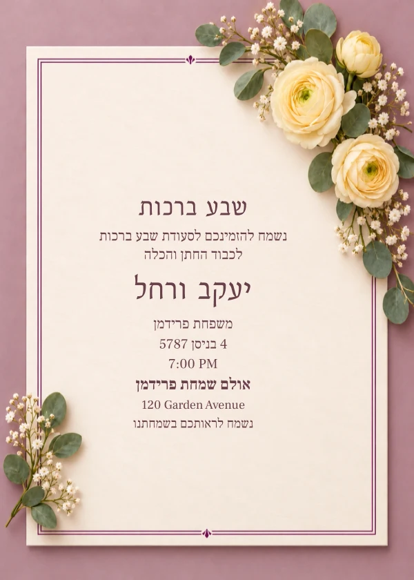 Blush Rose Letter — ביישפיל פון אן איינלאדענונג מיט טעקסט וואס מען קען טוישן