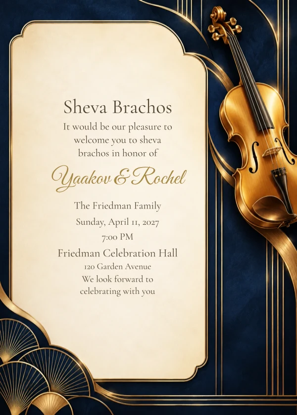 Midnight Violin — invitation sample with editable text