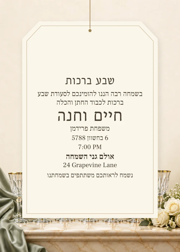 A Crystal Keepsake — ביישפיל פון אן איינלאדענונג מיט טעקסט וואס מען קען טוישן