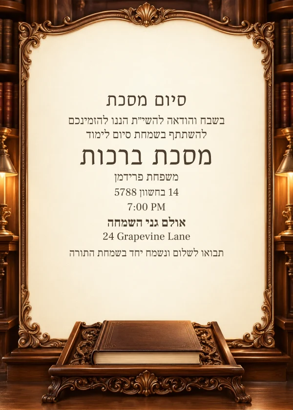 Copper Lectern — invitation sample with editable text
