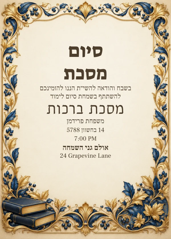 Gold Illumination — invitation sample with editable text