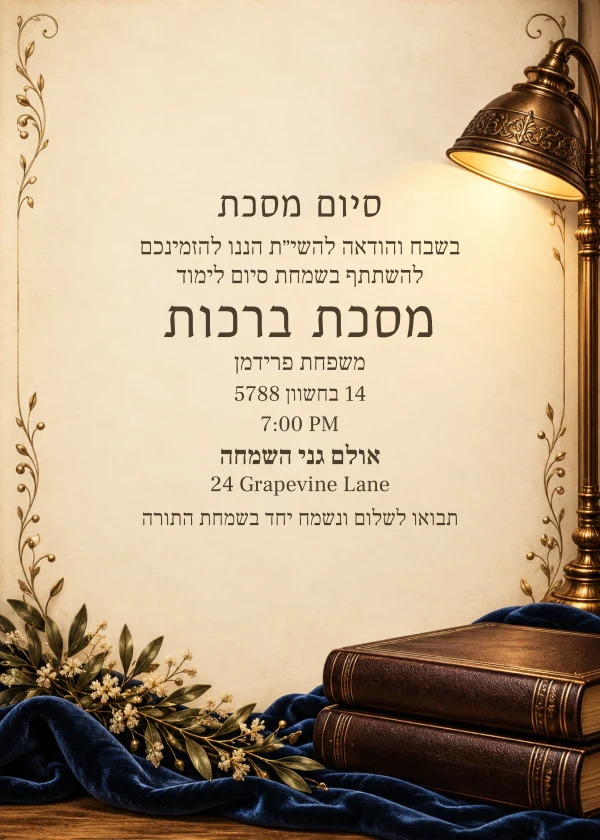 Lamplight Study — invitation sample with editable text