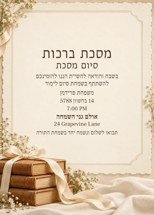 Linen Volumes — invitation sample with editable text