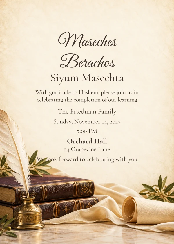 The Parchment Study · Personal Letter — invitation sample with editable text