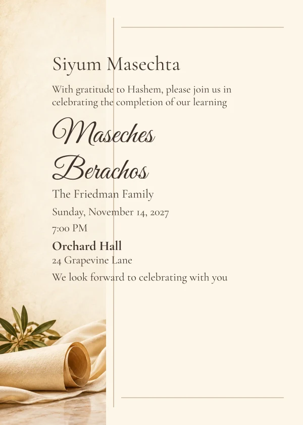 The Parchment Study · Side Letter — invitation sample with editable text
