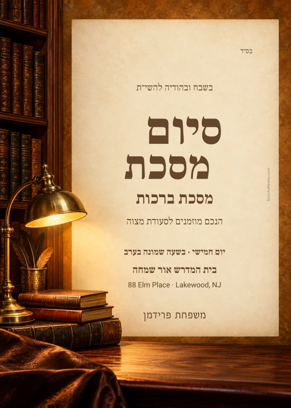 Ochre Study — invitation sample with editable text