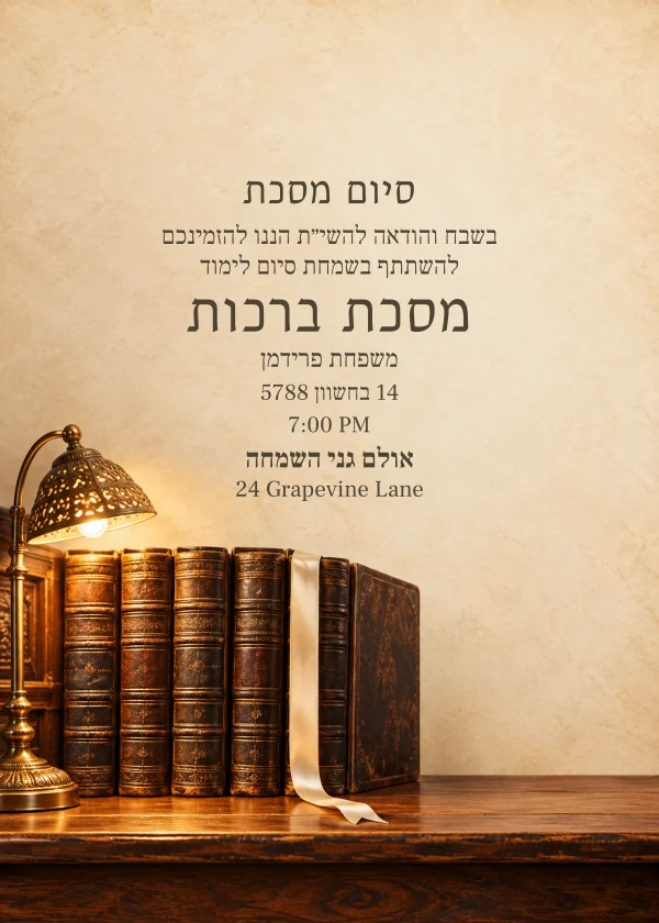 The Scholar’s Lamplight — invitation sample with editable text