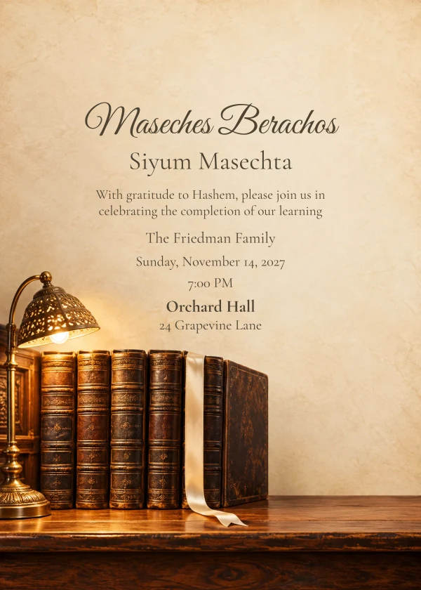 A Scholar’s Keepsake — invitation sample with editable text