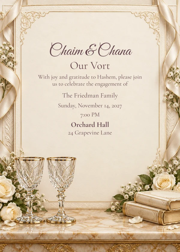 Champagne Toast — invitation sample with editable text