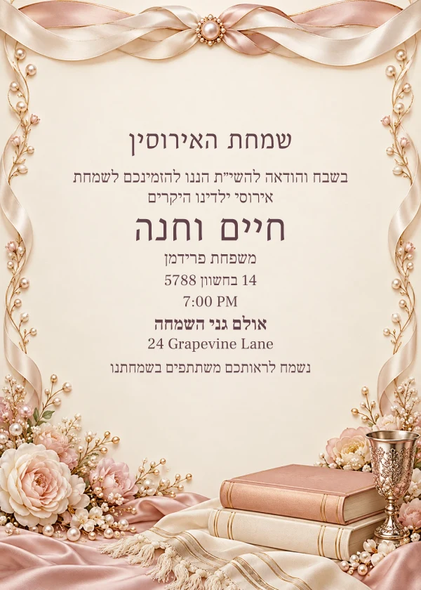 The Pearl Knot — invitation sample with editable text