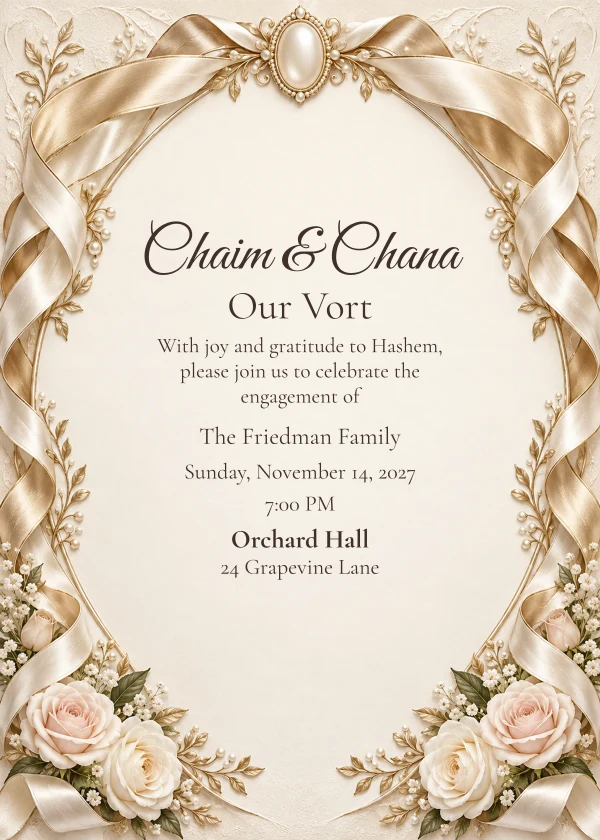 The Pearl Ribbon · Personal Letter — invitation sample with editable text