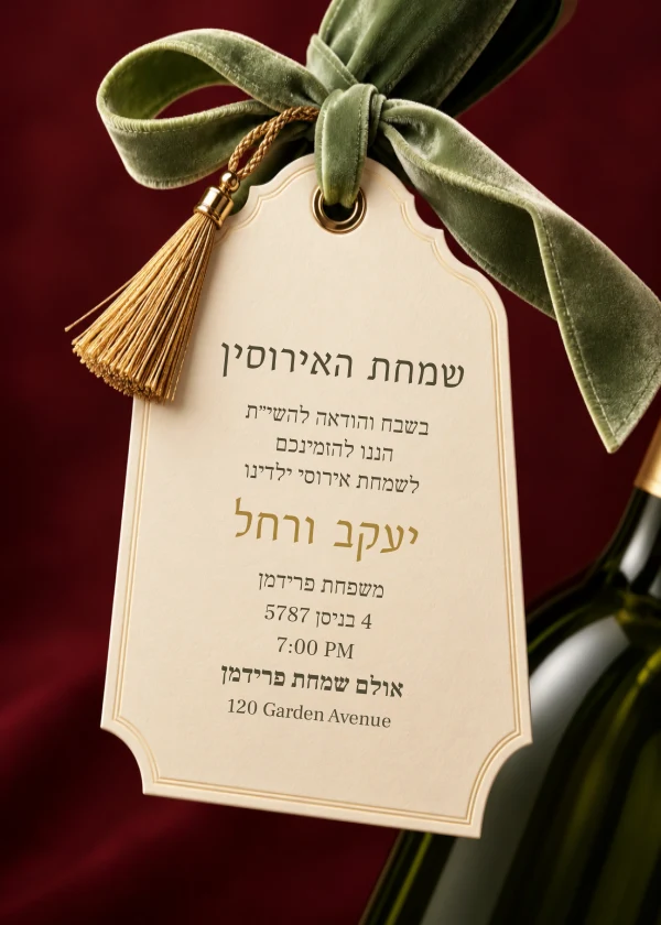 Sage Ribbon Tag — invitation sample with editable text