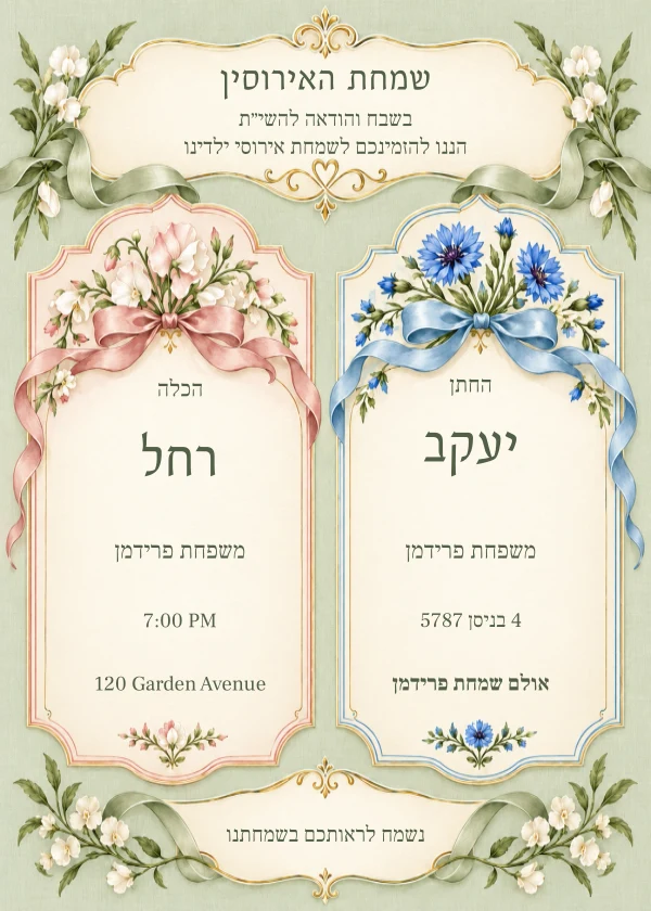 Two Gardens — invitation sample with editable text