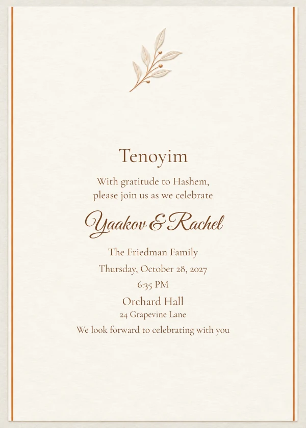 Ivory Copper · English — invitation sample with editable text