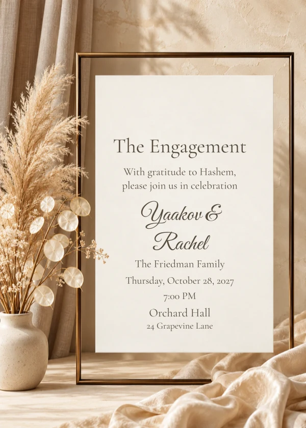 Pampas & Ivory — invitation sample with editable text
