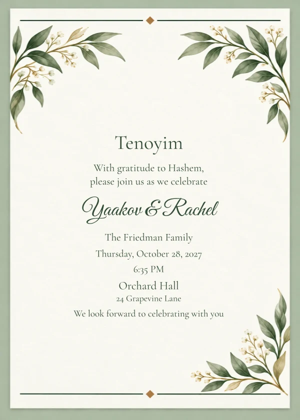 Sage Wedding · English — invitation sample with editable text