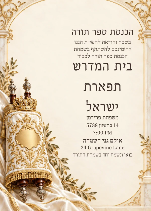The Ivory Crown · Heirloom — invitation sample with editable text
